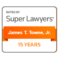 James T. Towne 15 year Super Lawyer badge